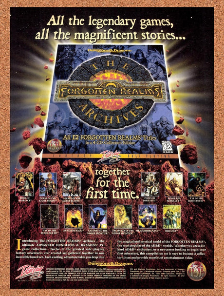 1997 Forgotten Realms Archives PC Original Advertisement / Retro Promo v1