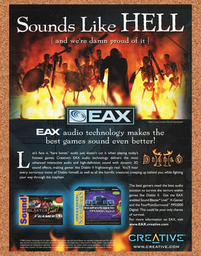 Diablo II PC EAX Original 2002 Ad Authentic Sound Blaster Video Game Promo