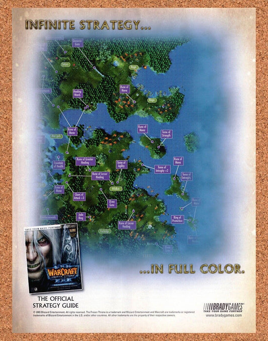 WarCraft III The Frozen Throne Original 2002 Vintage Ad - Video Game Guide Promo