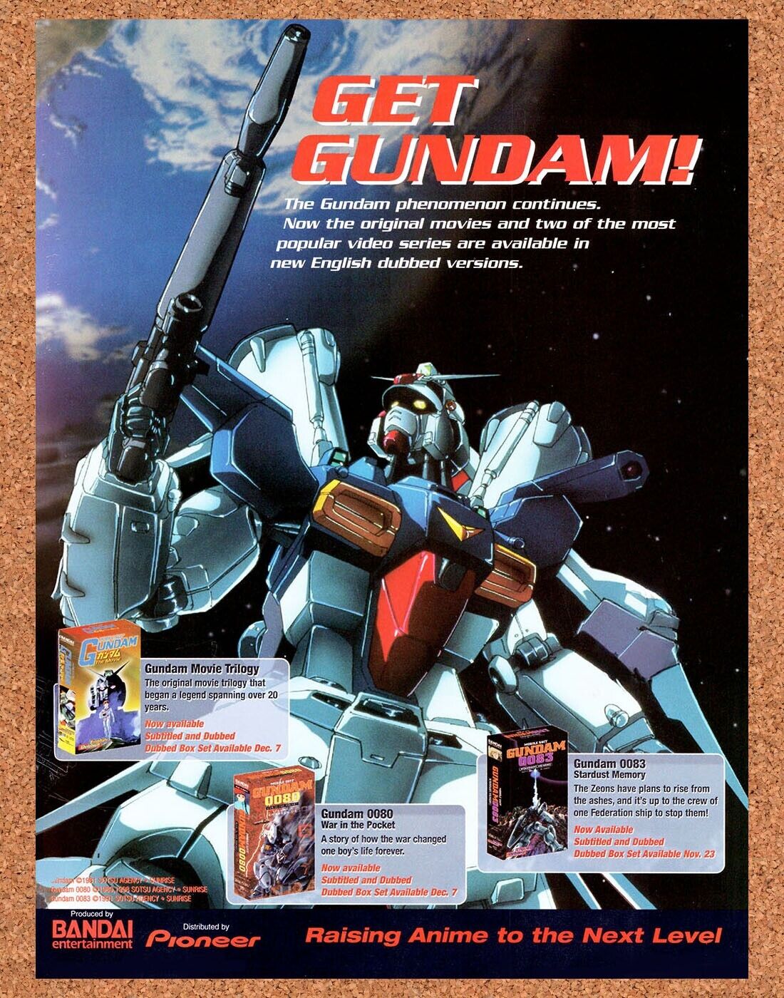 Gundam 0080 0083 Anime VHS Original 2001 Vintage Ad - Retro Retail Promo