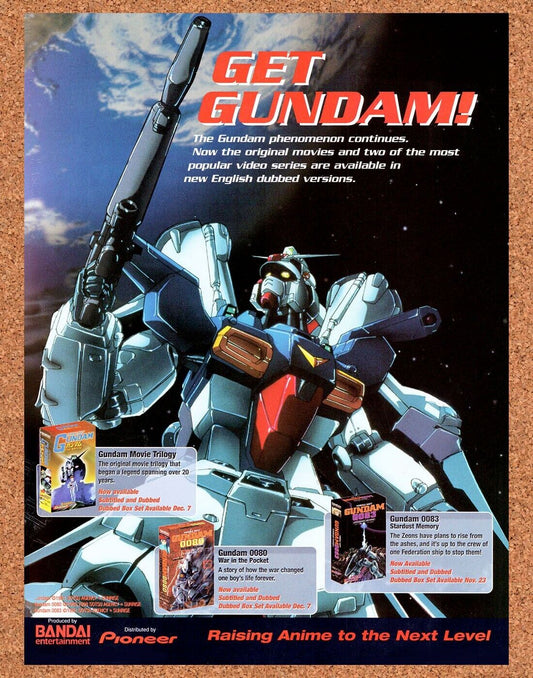 Gundam 0080 0083 Anime VHS Original 2001 Vintage Ad - Retro Retail Promo