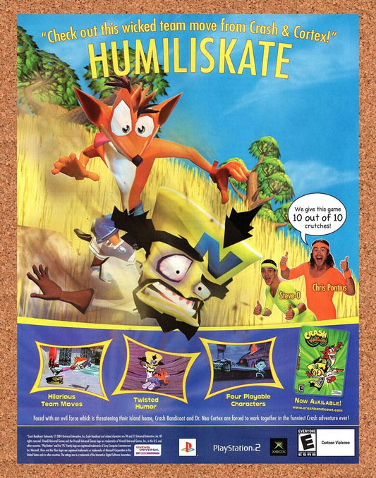 Crash Bandicoot TwinSanity PS2 Original 2003 Vintage Ad - Video Game Promo