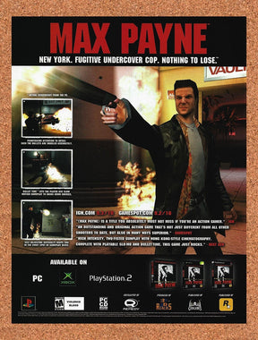 2002 Max Payne Xbox Original Advertisement / Retro Promo v6