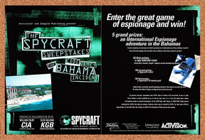 1996 Spycraft The Great Game Sweepstakes Original Advertisement / Retro Promo v9