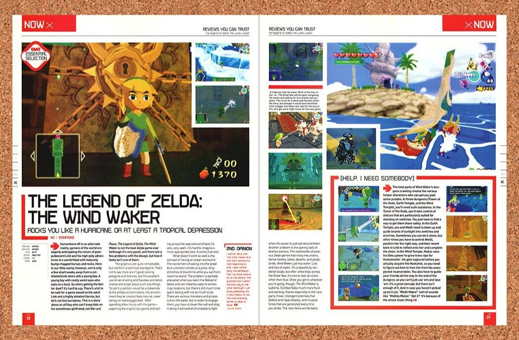 Legend Of Zelda Wind Waker GameCube Original 2002 Ad Authentic Game Art Promo