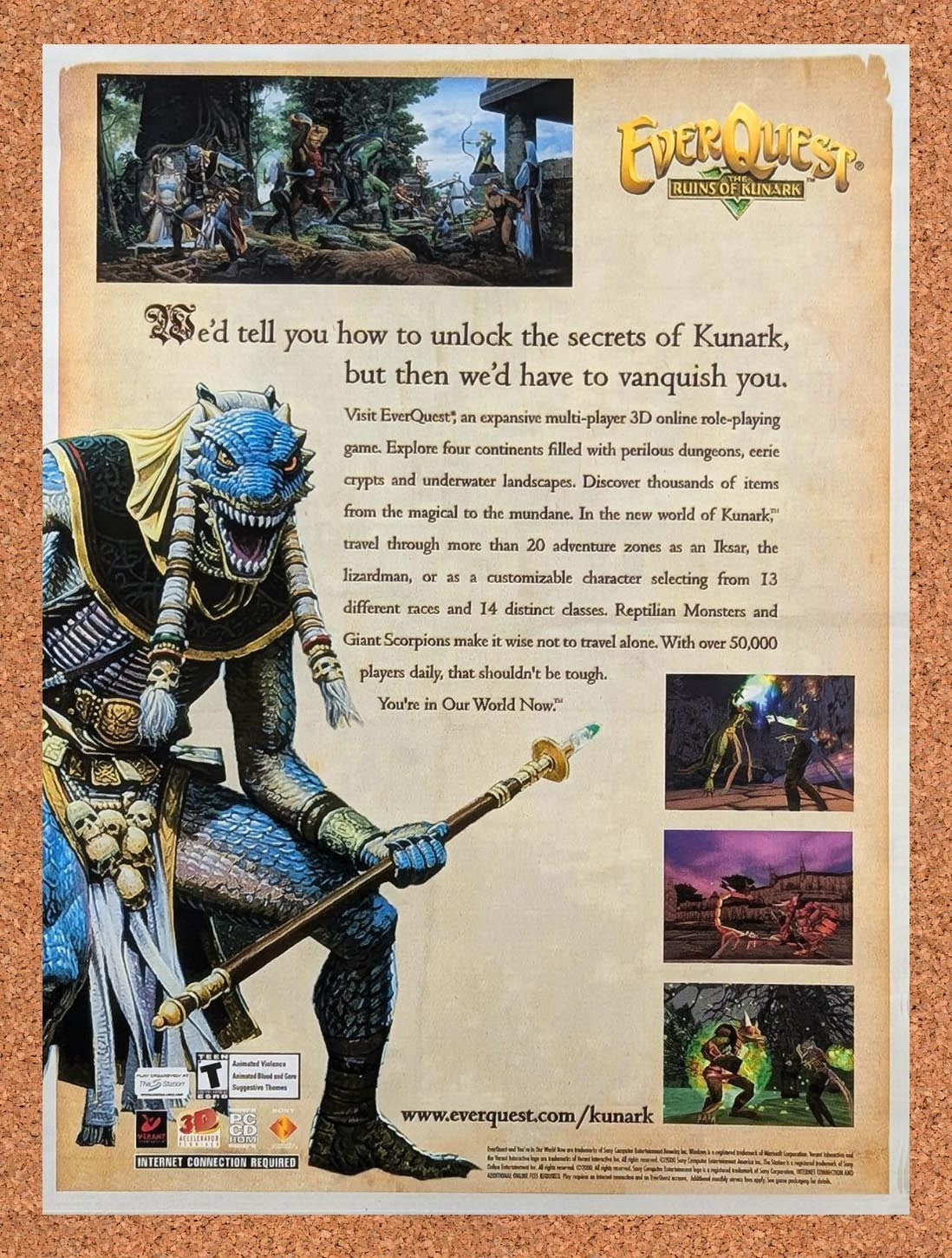 2000 EverQuest Ruins Of Kunark PC Original Advertisement / Retro Promo v2