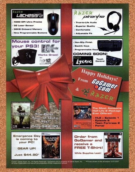 Go Gamer PC Games Original 2007 Vintage Ad - Holiday Video Game Promo