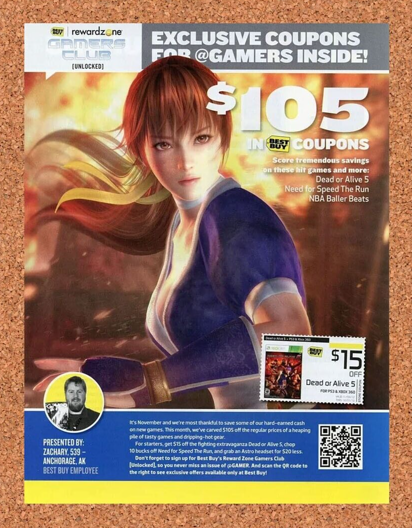 Dead Or Alive 5 Xbox 360 Original 2013 Ad Authentic Best Buy Video Game Rebate