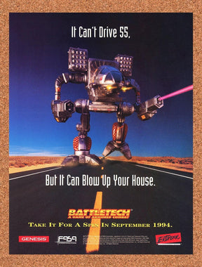 1994 BattleTech Genesis Original Advertisement / Retro Promo v1