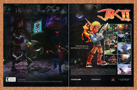Jak II PS2 Original 2003 Ad Authentic PlayStation Video Game Wall Art Promo
