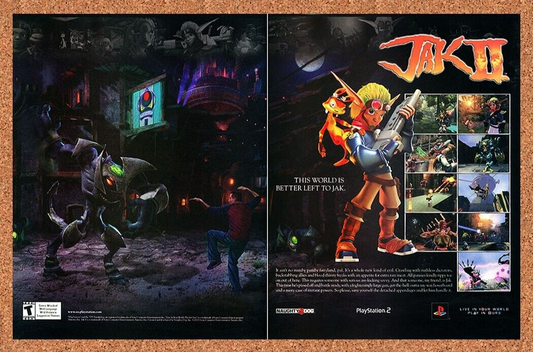 Jak II PS2 Original 2002 Ad Authentic PlayStation Video Game Wall Art Promo