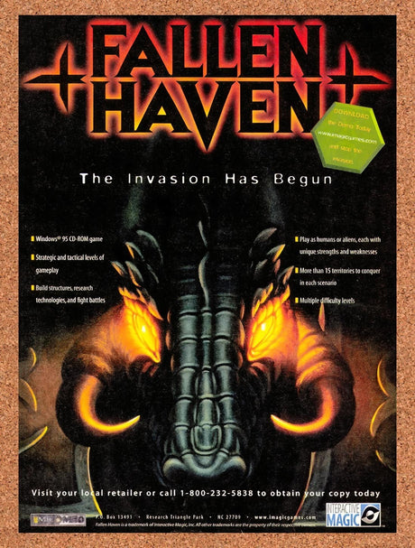 1997 Fallen Haven The Invasion Has Begun. Ad Original Advertisement / Promo v2