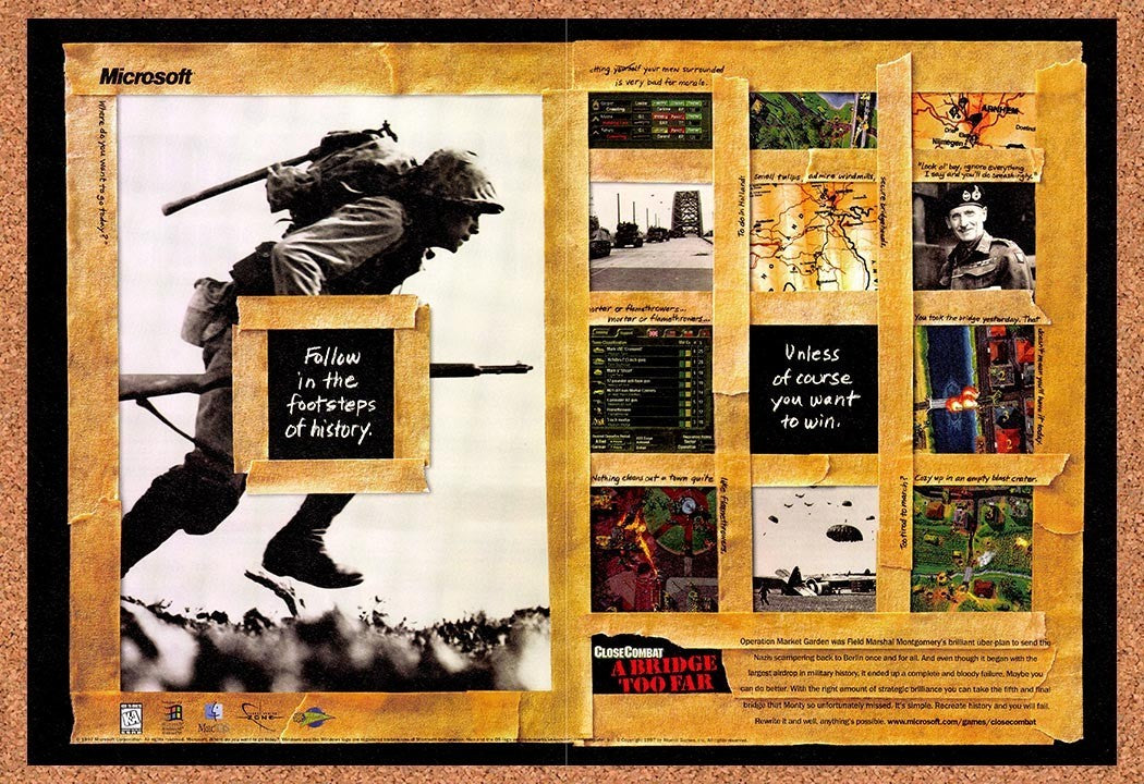 1997 Close Combat A Bridge Too Far PC Original Advertisement / Retro Promo v1