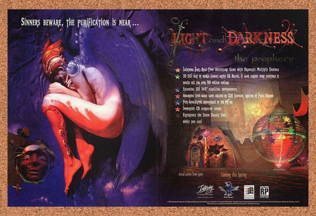 Of Light And Darkness PC Original 1998 Print Ad Authentic Video Game Art Promo