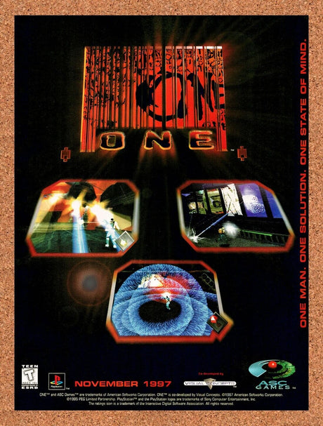 1998 One PS1 Original Advertisement / Retro Wall Art v2