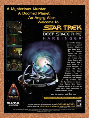 1996 Star Trek Deep Space Nine Harbinger PC Original Advertisement / Promo v1