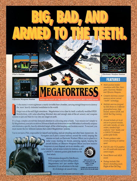 1992 Megafortresss Amiga Original Advertisement / Retro Wall Art v1