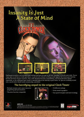 1999 Clock Tower II The Struggle Within PS1 Original Ad / Retro Wall Art v1