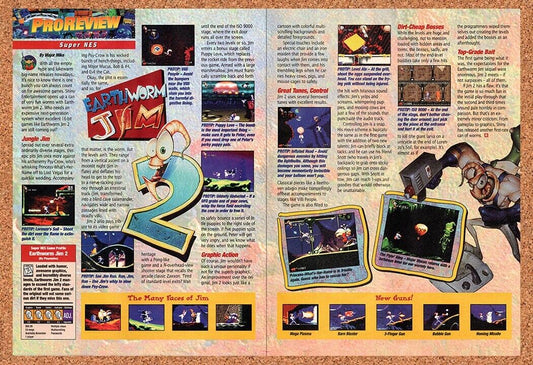 1994 Earthworm Jim 2 SNES Original Advertisement / Retro Wall Art v2