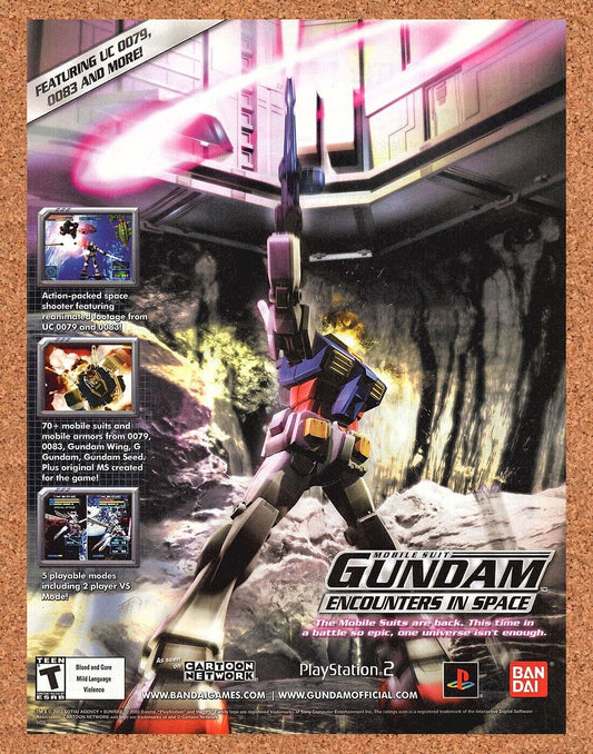 Gundam Encounters in Space PS2 Original 2004 Ad Authentic Video Game Art Promo