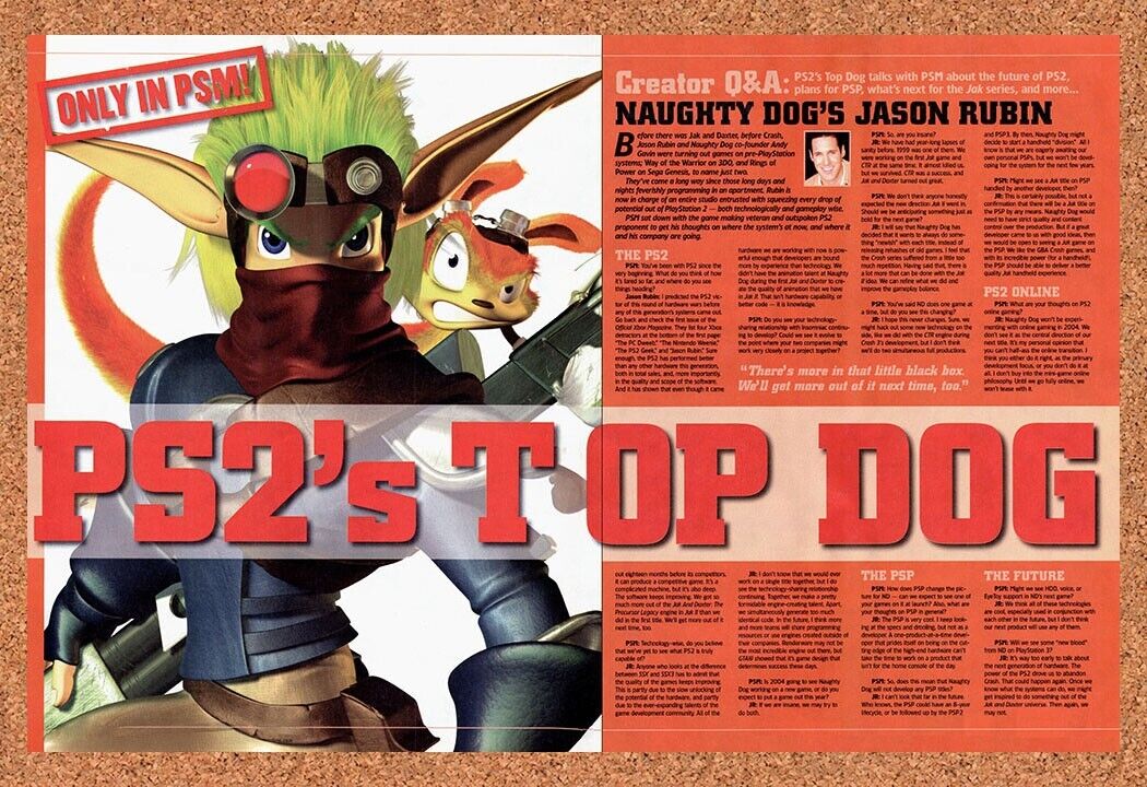 Jak And Daxter PS2 Original 2003 Vintage Ad - Video Game Preview Promo