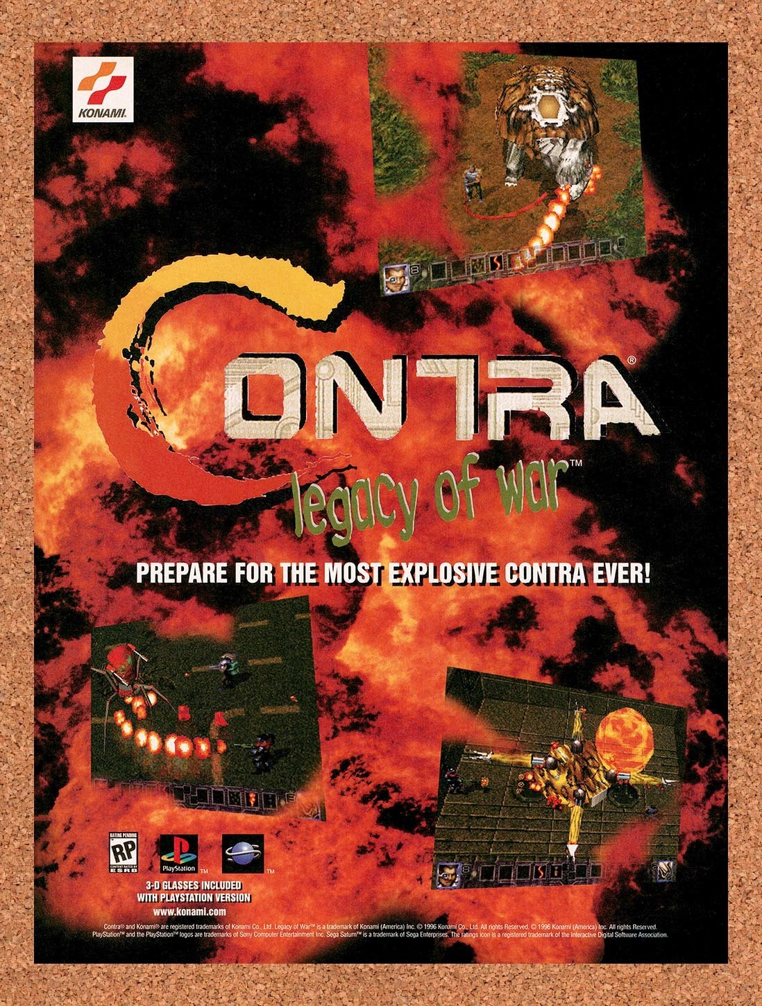 1997 Contra Legacy Of Wars PS1 Original Advertisement / Retro Promo v2