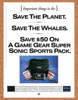 1993 Sega Game Gear Super Sonic Pack Original Advertisement / Retro Wall Art