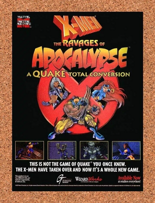 X-Men Ravages Of Apocalypse PC Original 1998 Ad Authentic Video Game Promo