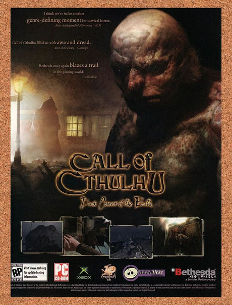 Call of Cthulhu Xbox Original 2005 Ad Authentic Lovecraft Video Game Promo