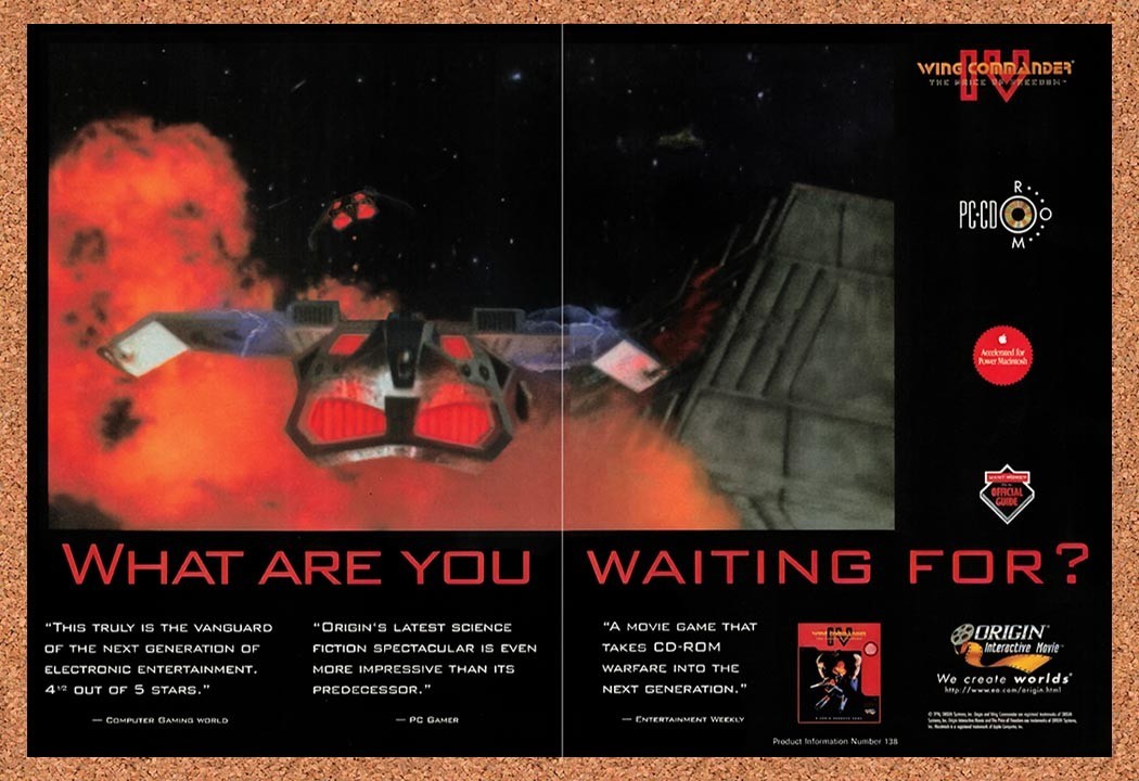 1996 Wing Commander IV The Price Of Freedom PC Original Advertisement / Promo v5