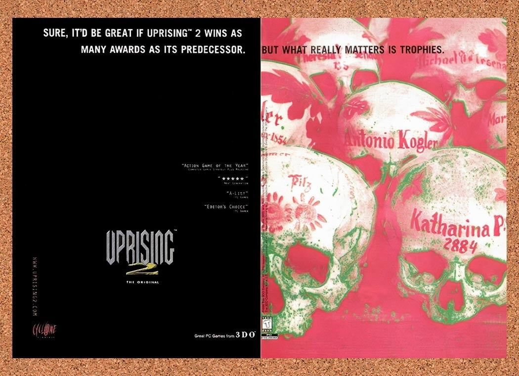 1998 Uprising 2 Lead And Destroy PC Original Advertisement / Retro Promo v2