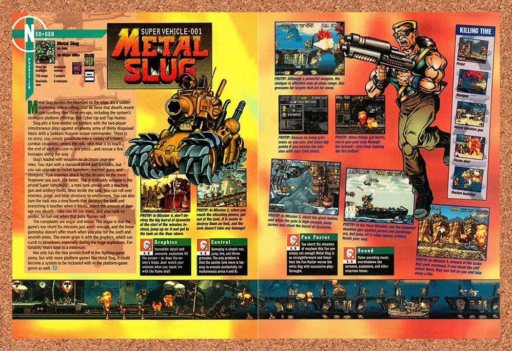 1996 Metal Slug Neo Geo Original Advertisement / Retro Promo vr1