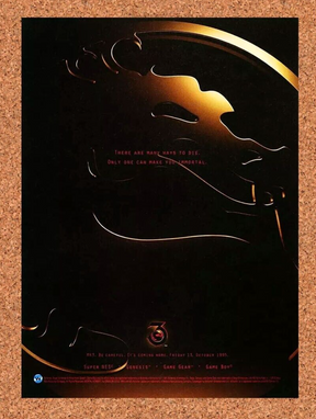 Mortal Kombat 3 SNES Original 1996 Ad Authentic Nintendo Video Game Promo v2