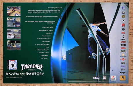 2000 Thrasher Skate And Destroy PS1 Original Advertisement / Retro Wall Art v2