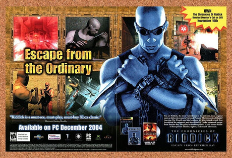 Chronicles Of Riddick PC Original 2006 Ad Authentic Video Game Promo