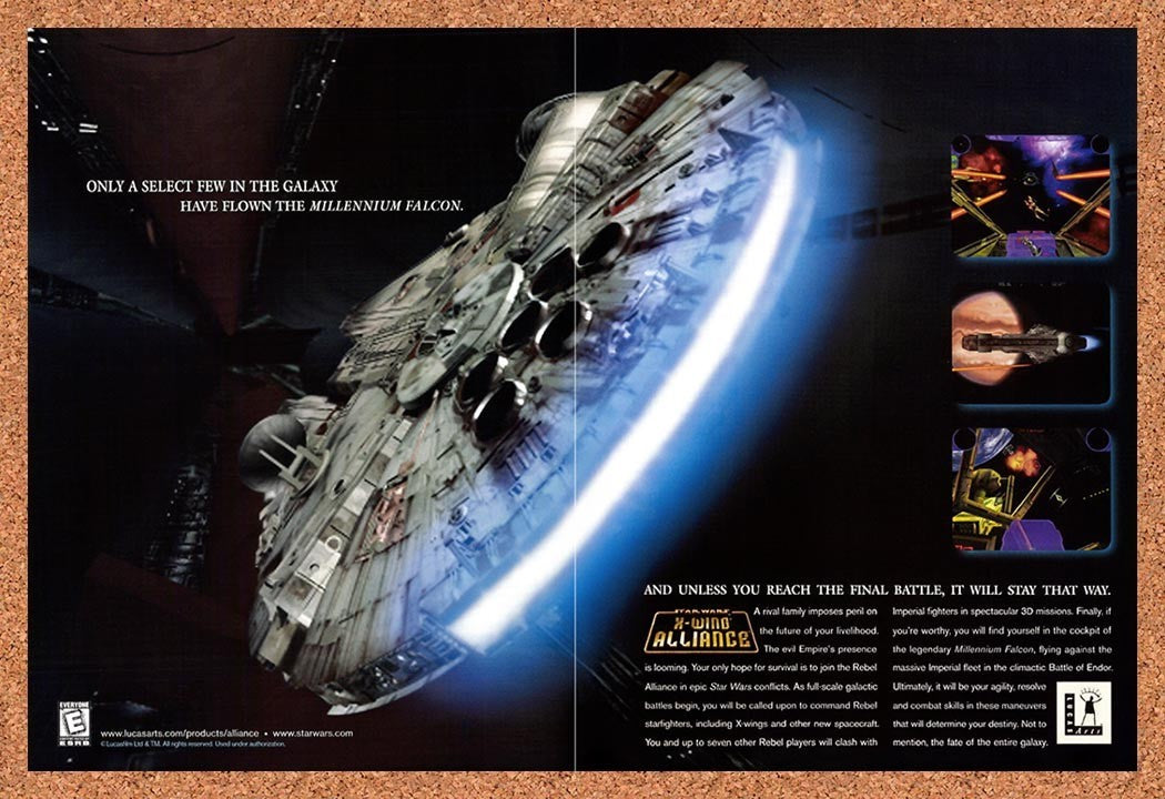 1999 Star Wars X-Wing Alliance PC Original Advertisement / Retro Promo v2