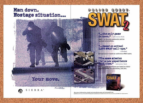 1998 Police Quest Swat 2 PC Original Advertisement / Retro Promo v2