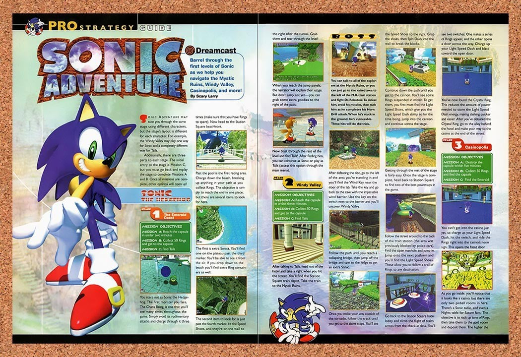 1999 Sonic Adventure Dreamcast Original Advertisement / Retro Promo vr3