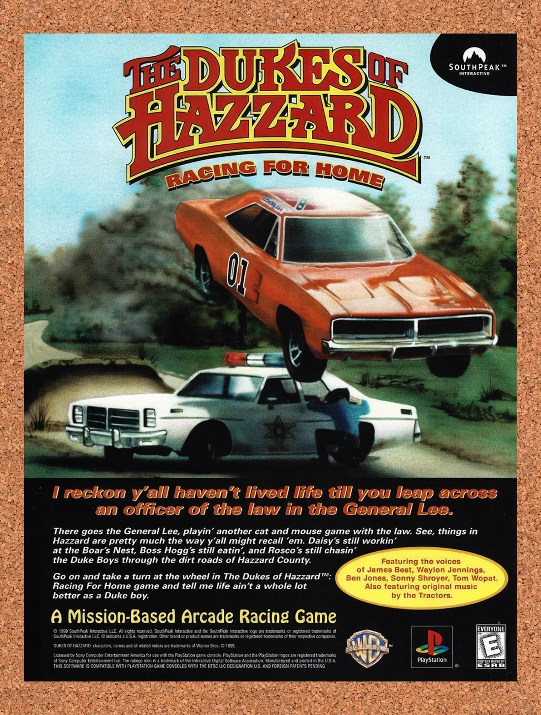 2000 Dukes Of Hazard Racing For Home PS1 Original Advertisement / Retro Promo v1