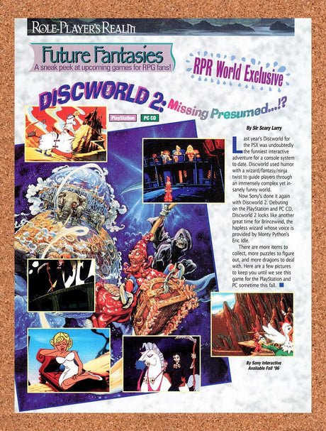 1996 Discworld 2 PS1 Original Advertisement / Retro Wall Art v1