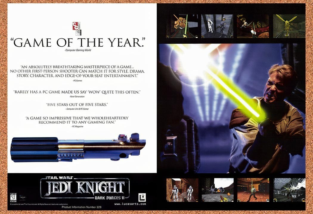 1998 Star Wars Jedi Knight Dark Forces 2 GOTY Original Advertisement / Promo v2