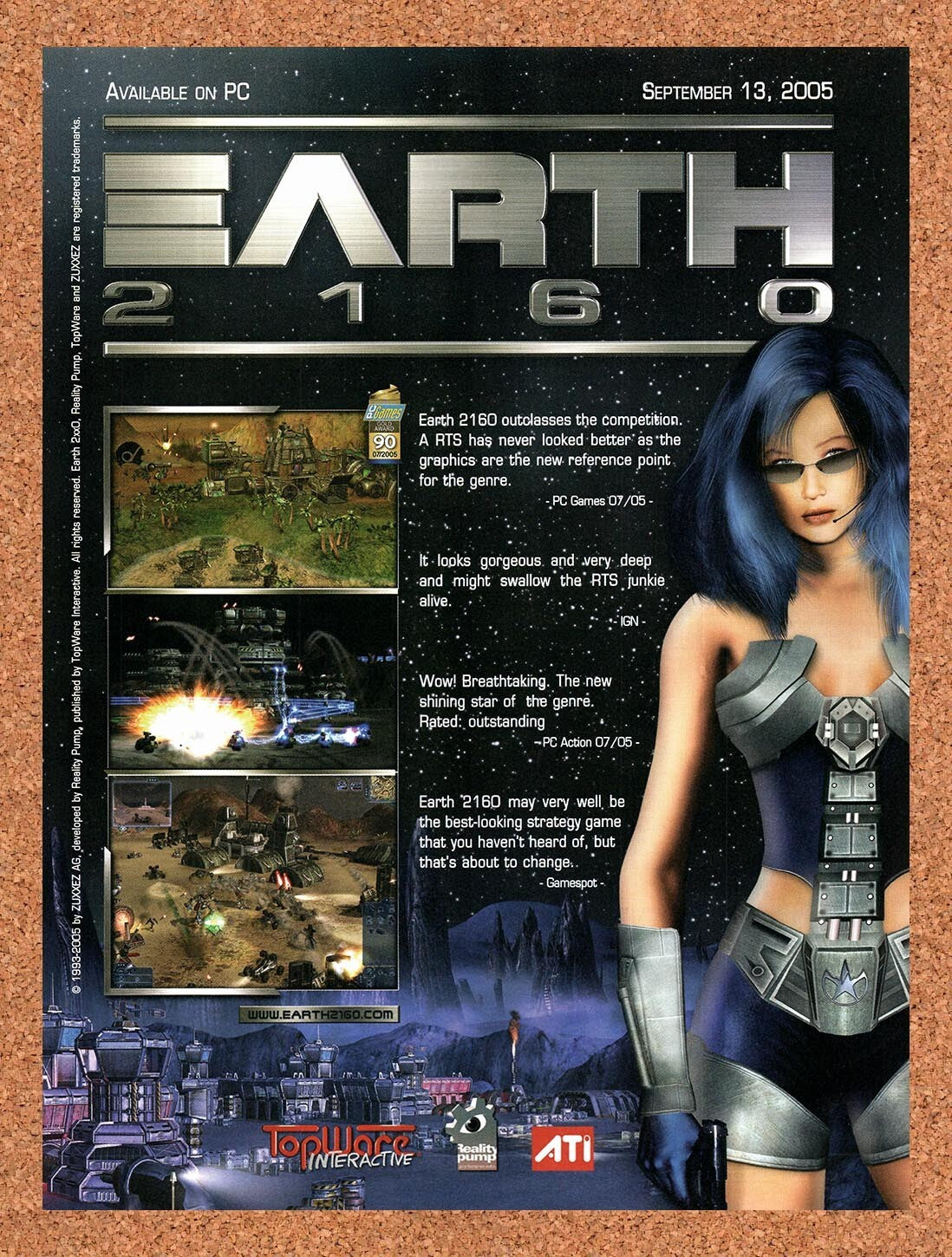 2005 Earth 2160 PC Original Advertisement / Retro Wall Art v1