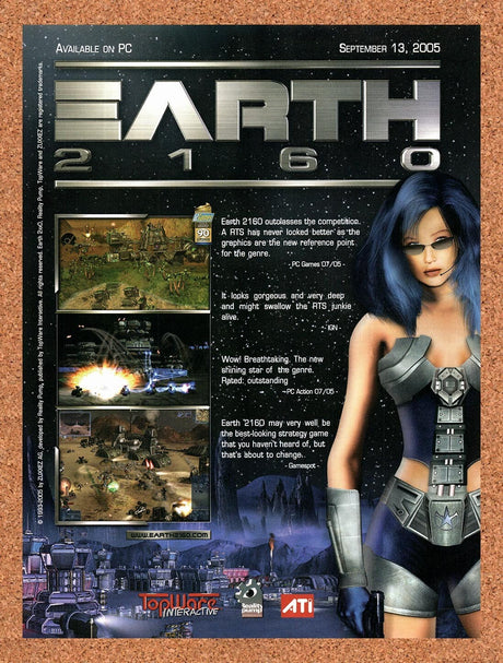 2005 Earth 2160 PC Original Advertisement / Retro Wall Art v1