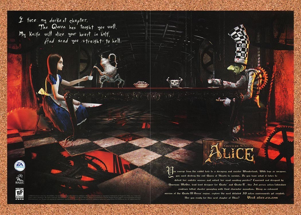 2000 American Mcgees Alice PC Original Advertisement / Retro Promo v1