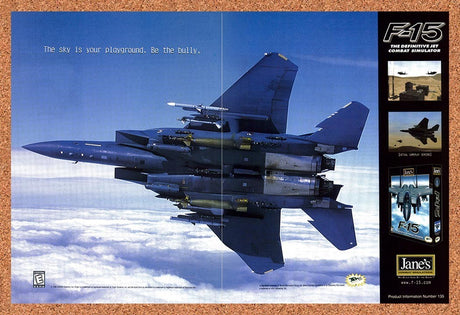 1998 Jane's F-15 Definitive Jet Combat Sim PC Original Advertisement / Promo v1