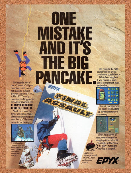 1988 Final Assault Amiga Original Advertisement / Retro Wall Art v1