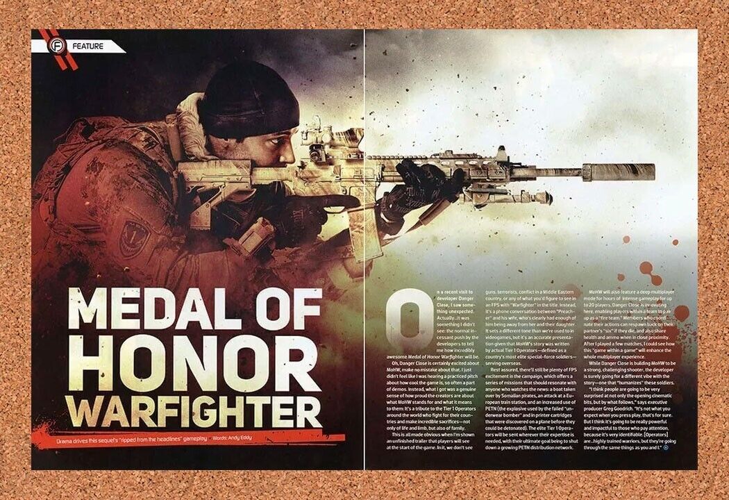 Medal Of Honor Warfighter Xbox 360 Original 2014 Ad Authentic Video Game Promo