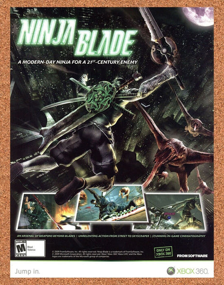 Ninja Blade Xbox 360 Original 2009 Print Ad Authentic Video Game Wall Art Promo