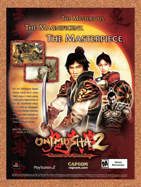 2002 Onimusha 2 Samurais Destiny PS2 Original Advertisement / Retro Promo v1