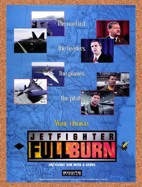 1998 Jetfighter Full Burn PC Original Advertisement / Retro Promo v2